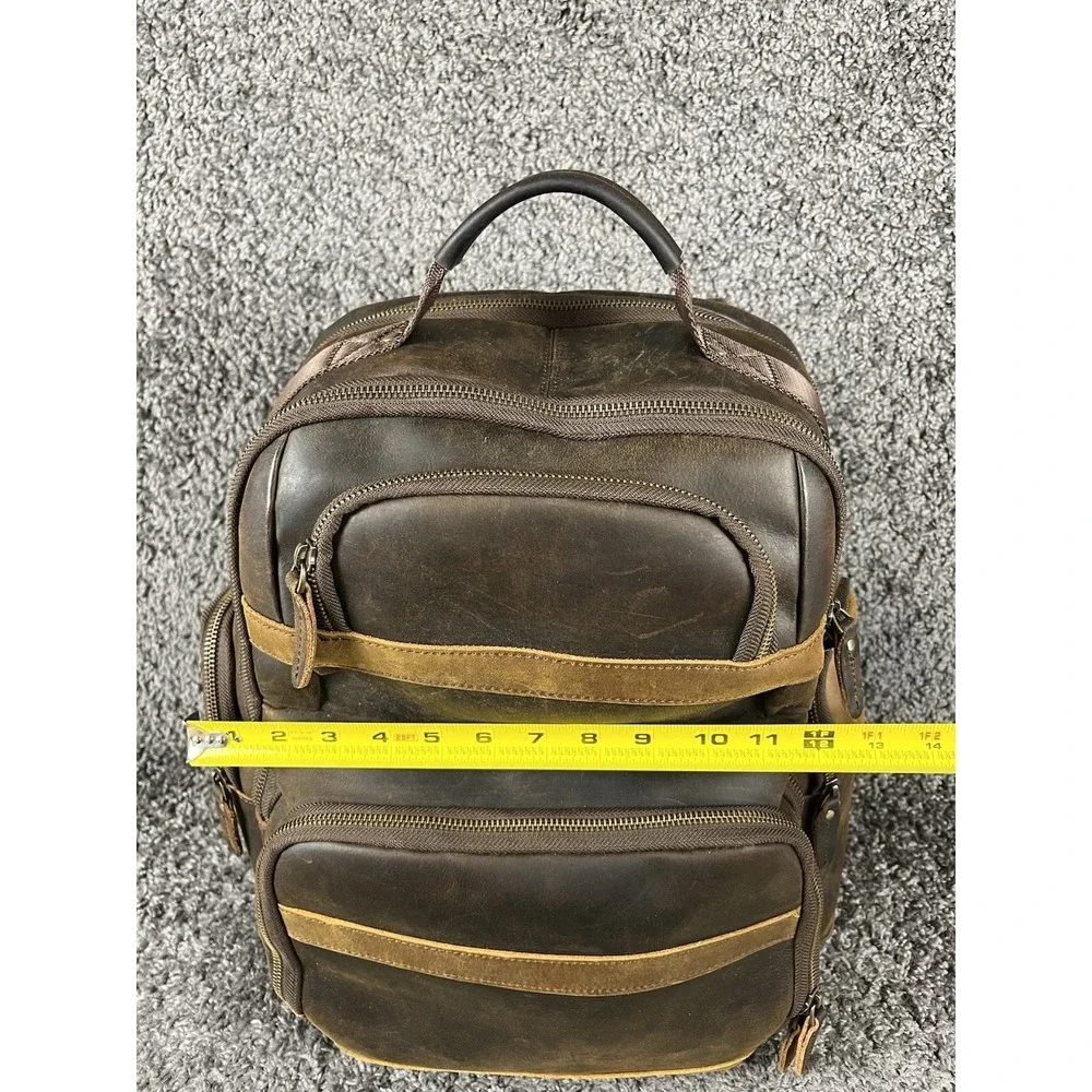 TIDING Men's Vintage Leather Backpack 15.6